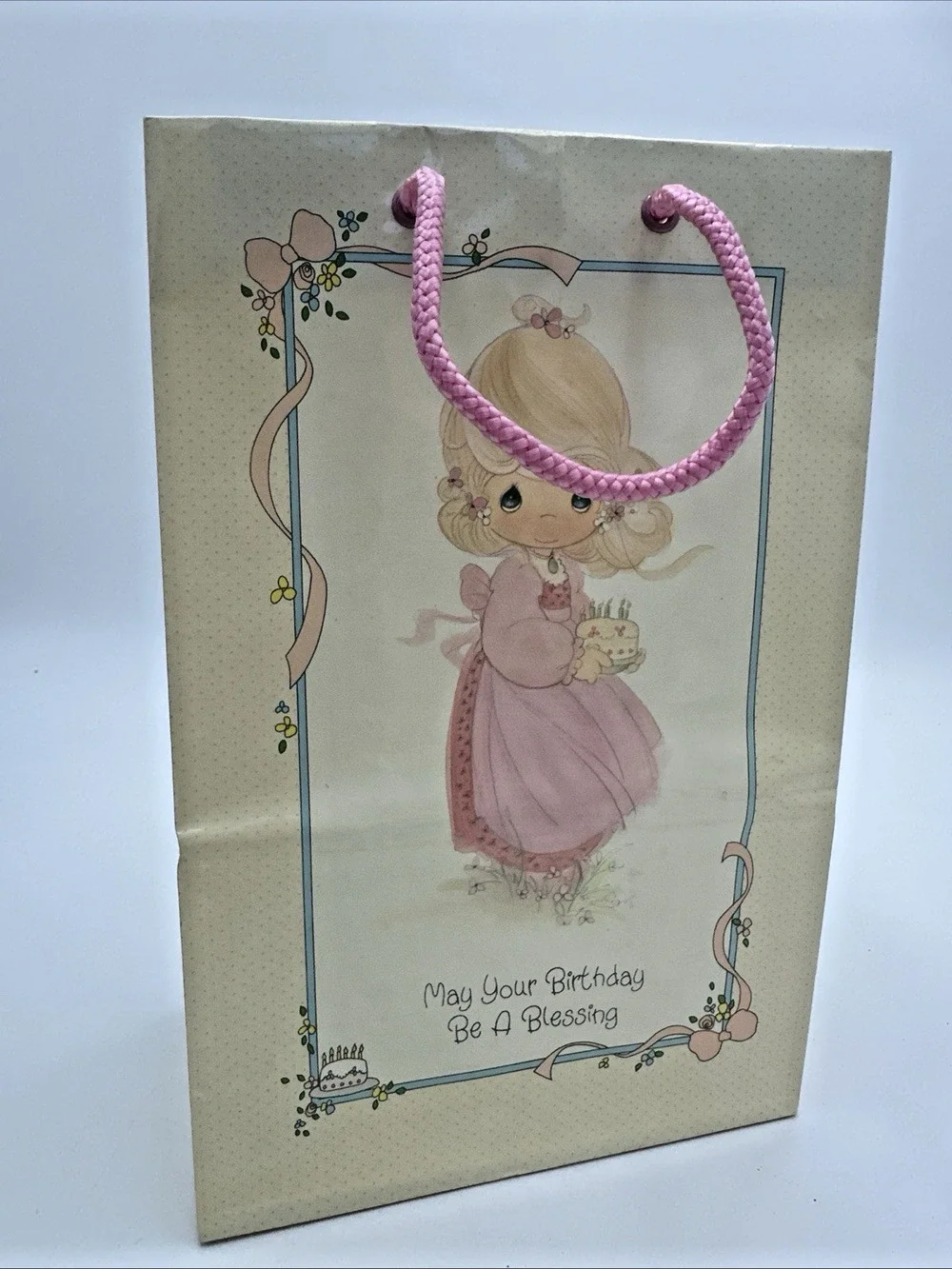 Vintage Precious Moments Gift Bag Birthday Blessings Retro 80’s NEW